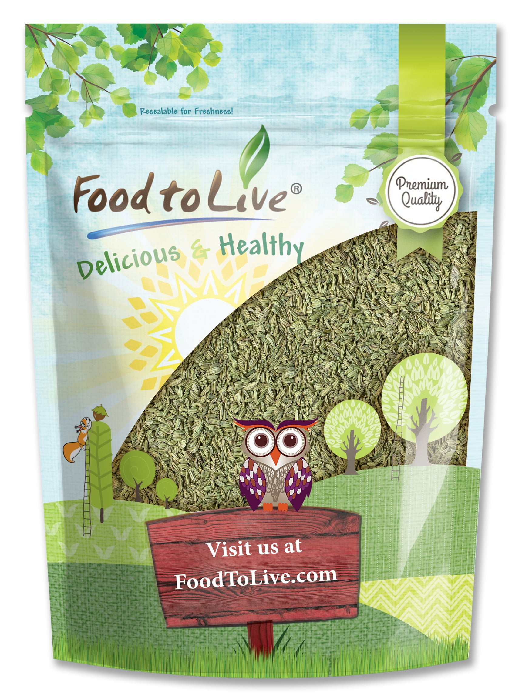 Fennel Seeds, Non-GMO Verified, 3 Pounds — Kosher, Vegan, Raw — by Food to Live
