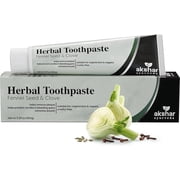 AKSHAR AYURVEDA Herbal Toothpaste, Fluoride-Free, Fennel Seed & Clove Flavor, 5.29 oz
