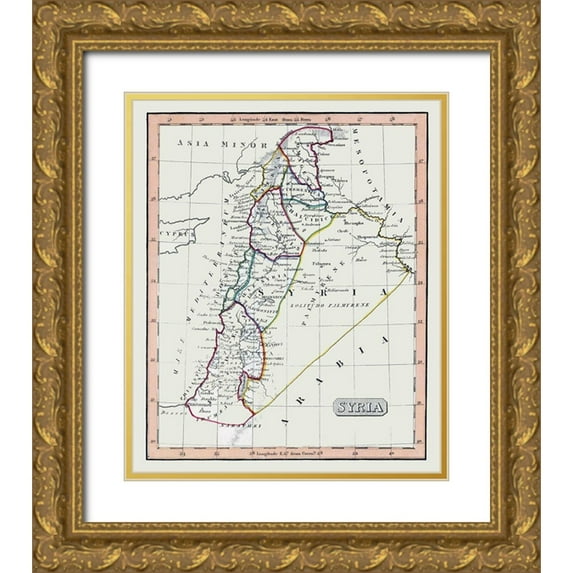 Fenner 12x14 Gold Ornate Wood Framed with Double Matting Museum Art Print Titled - Middle East Syria - Fenner 1830