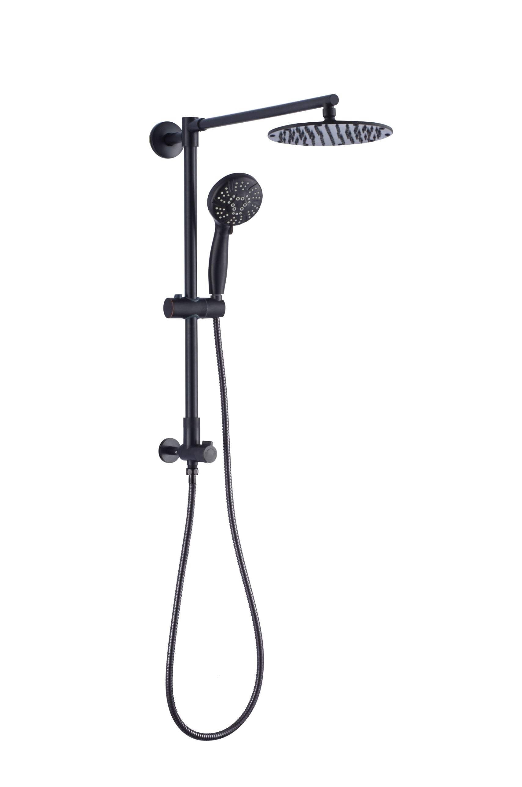 Fennocasa Polaris 1 Rain Shower Set, 8" Rainfall Shower Head & 3-Setting Handheld Shower Combo, Oil-Rubbed Bronze