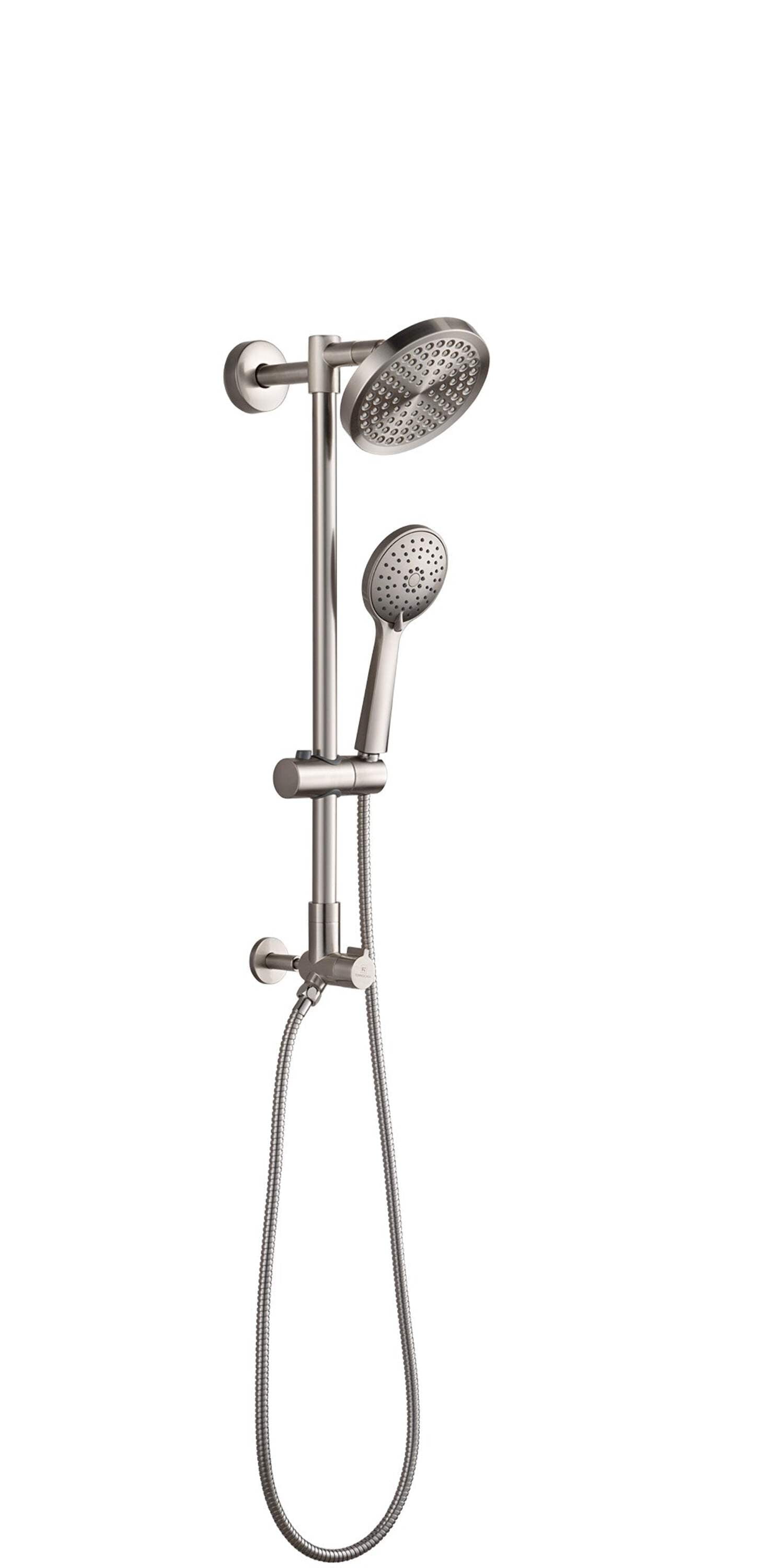 Fennocasa Polaris 2 Shower Set - 6" High-Pressure Rain Shower Head & Handheld Combo - Brushed Nickel
