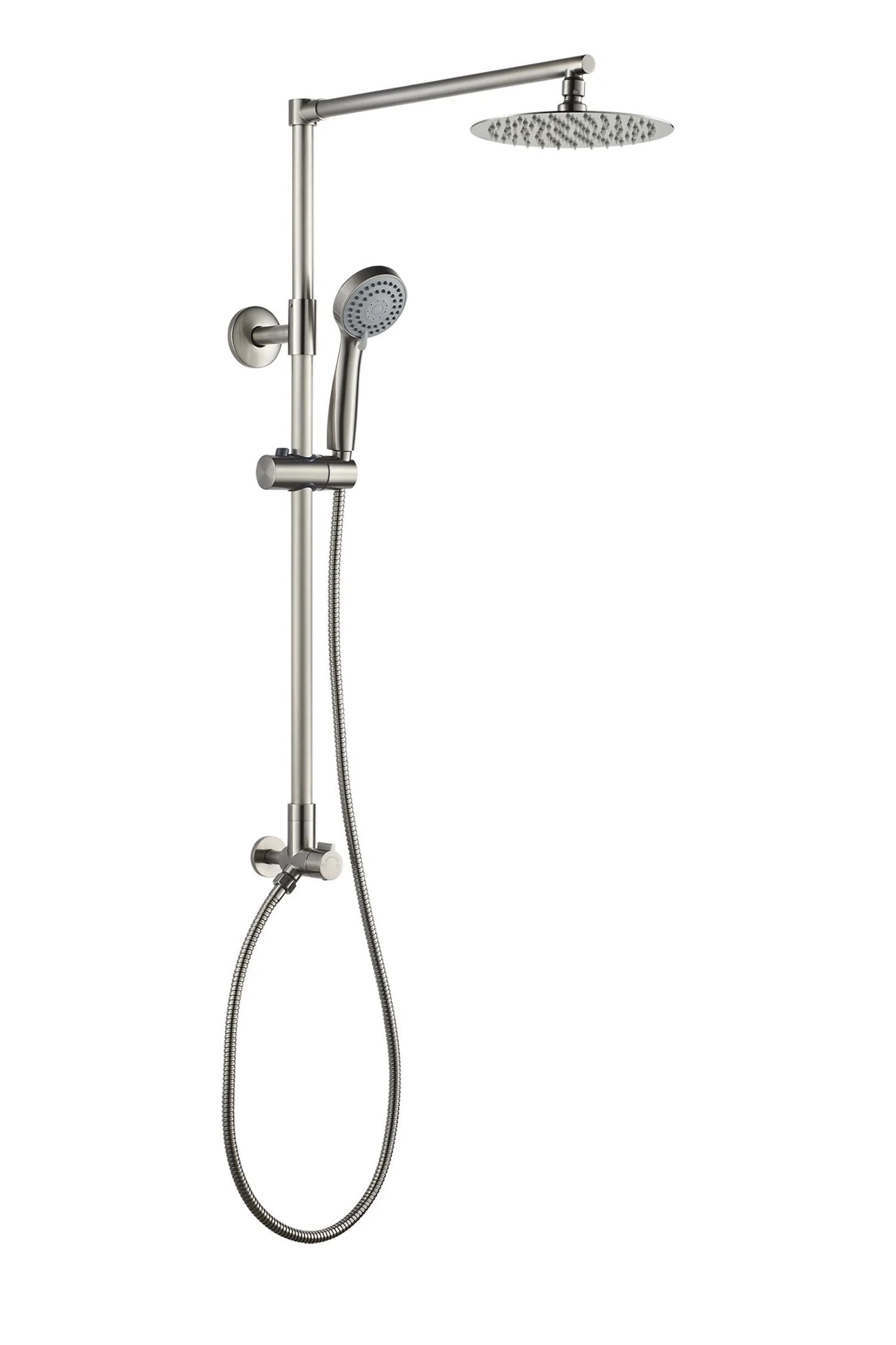 Brushed Nickel Adjustable Rain Shower System with Handheld
