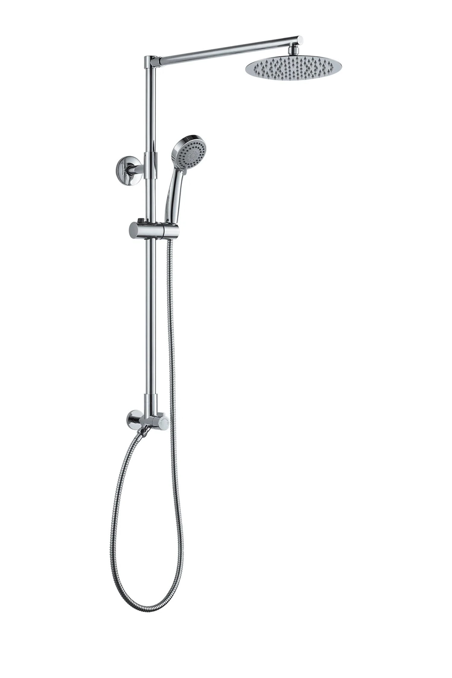 Polaris Chrome Adjustable Height Rain Shower System with Handheld Spray