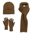 thumbnail image 1 of Fenny Beanie for Men Cozy 3 in 1 Women's Scarves & Wraps Touchscreen Winter Gloves Women Fall Fashion Scarf Brown, 1 of 4