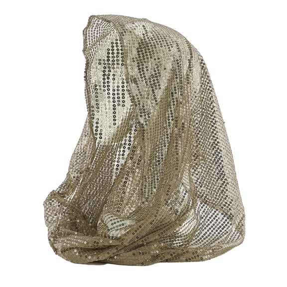 Fenny Sequin Turbans for Women Party Glitter Bandana Silk Scarf Headwear Head Scarf Coffee