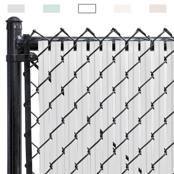 Fenpro Chain-Link Fence Blade Slats with Bottom Lock (6-ft, White)