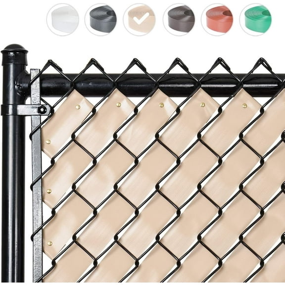 Fenpro Chain Link Fence Privacy Tape, UV Resistant, Hardware Included, 90% Visibility Blockage (Desert Sand)