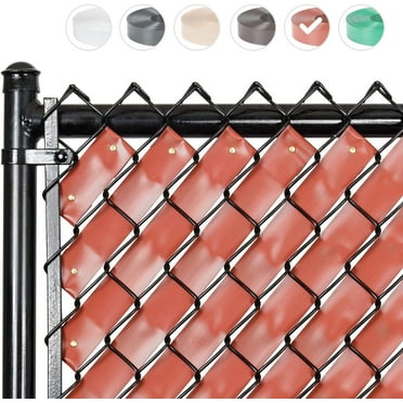 Fenpro Chain Link Fence Privacy Tape, UV Resistant, Hardware Included, 90% Visibility Blockage (Redwood)