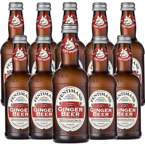 Fentimans Botanically Brewed Ginger Beer Sparkling Soda, 10 Pack, 9.3 fl oz Bottles Premium Craft Soda/Mixer for Cocktails & Refreshing Drinks