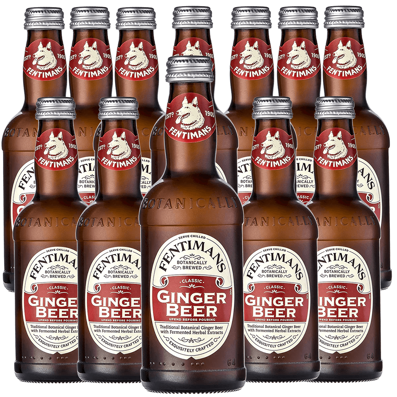 Fentimans Botanically Brewed Ginger Beer Sparkling Soda, 12 Pack, 9.3 fl oz Bottles  Premium Craft Soda/Mixer for Cocktails & Refreshing Drinks