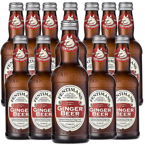 Fentimans Botanically Brewed Ginger Beer Sparkling Soda, 12 Pack, 9.3 fl oz Bottles Premium Craft Soda/Mixer for Cocktails & Refreshing Drinks