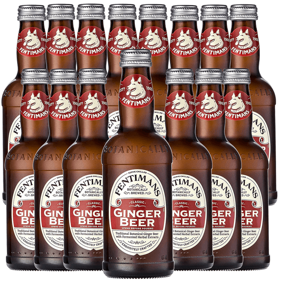 Fentimans Botanically Brewed Ginger Beer Sparkling Soda, 15 Pack, 9.3 fl oz Bottles – Premium Craft Soda/Mixer for Cocktails & Refreshing Drinks