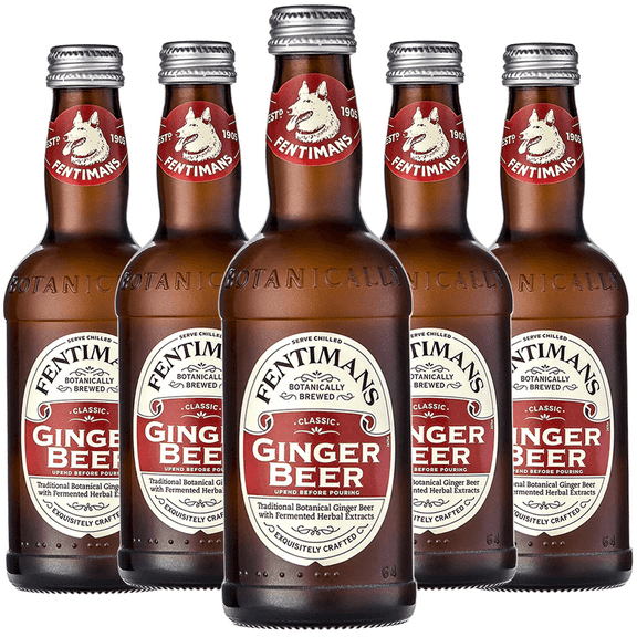Fentimans Botanically Brewed Ginger Beer Sparkling Soda, 5 Pack, 9.3 fl oz Bottles – Premium Craft Soda/Mixer for Cocktails & Refreshing Drinks