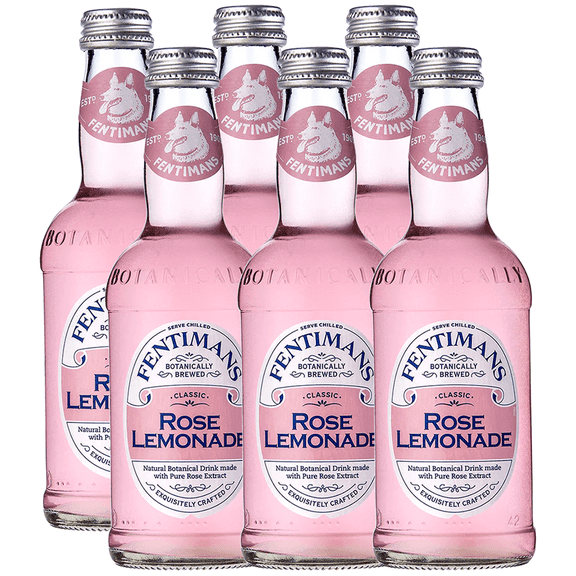 Fentimans Botanically Brewed Rose Lemonade Sparkling Soda, 6 Pack, 9.3 fl oz Bottles  Premium Craft Soda/Mixer for Cocktails & Refreshing Drinks
