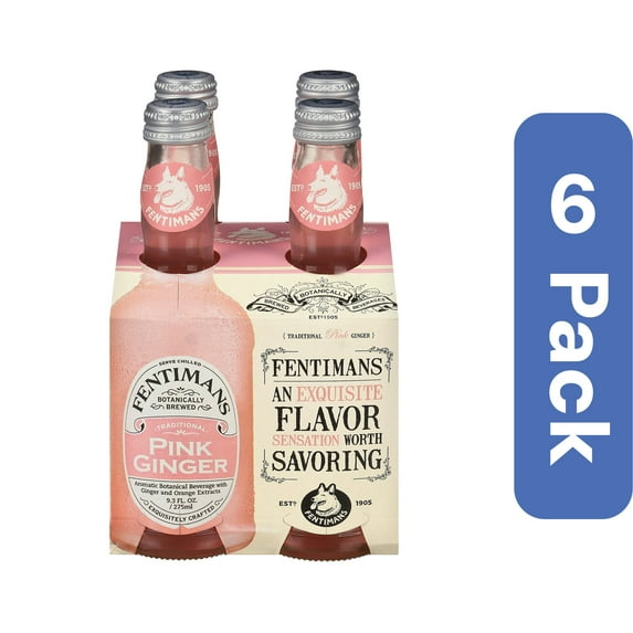 Fentimans Pink Ginger Beverage 4 Pack 37.2 fl oz (Pack Of 6)