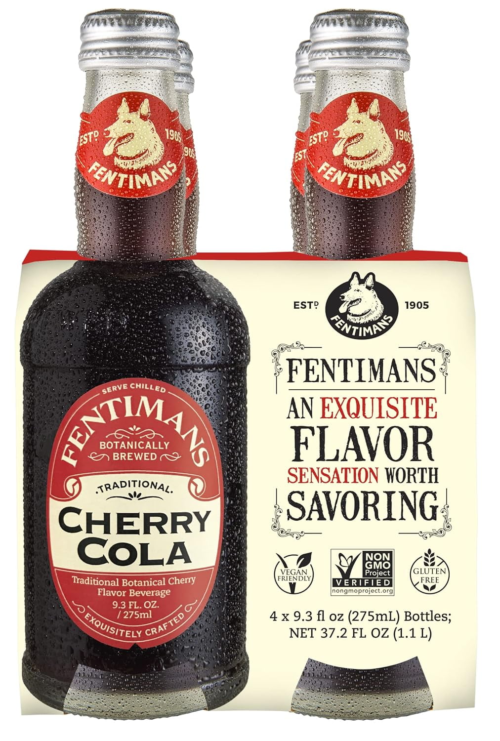 Fentimans Sparkling Cherry Cola Cherry Soda, Soft Drink, Craft Soda