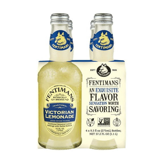 Fentimans Sparkling Victorian Lemonade - Lemon Sparkling Water, Craft Soda, 9.3 Fl Oz (Pack of 4)