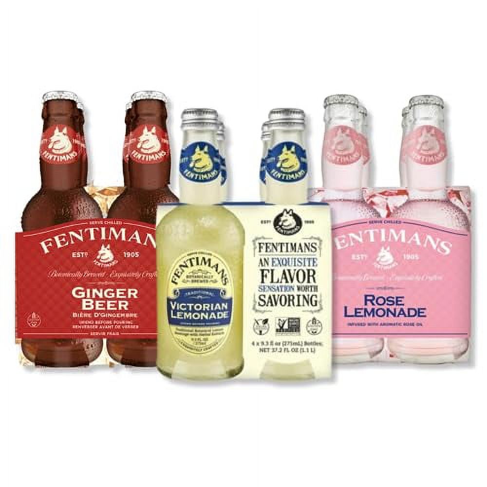 Fentimans Variety Pack (Rose Lemonade, Victorian Lemonade, Ginger Beer
