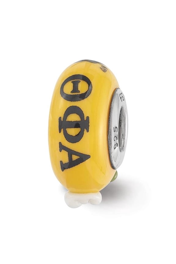 Sterling Silver LogoArt Official Licensed Greek Sororities Reflections Hand Painted Theta Phi Alpha (???) Glass Bead