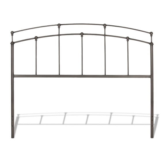 Fenton Metal Headboard Panel with Gentle Curves, Black Walnut Finish, King