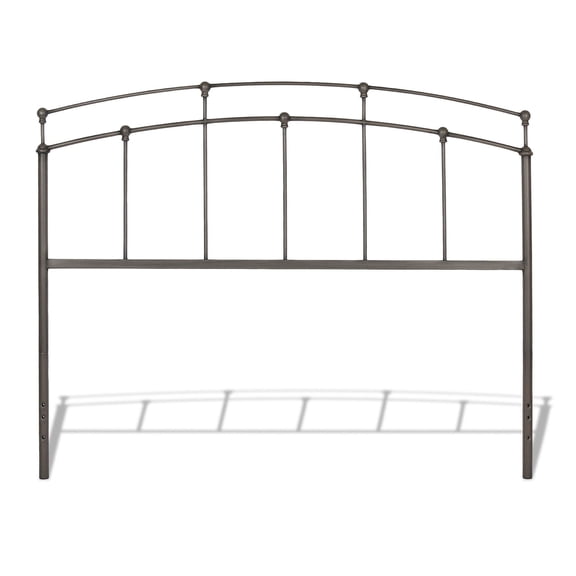 Fenton Metal Headboard Panel with Gentle Curves, Black Walnut Finish, Queen