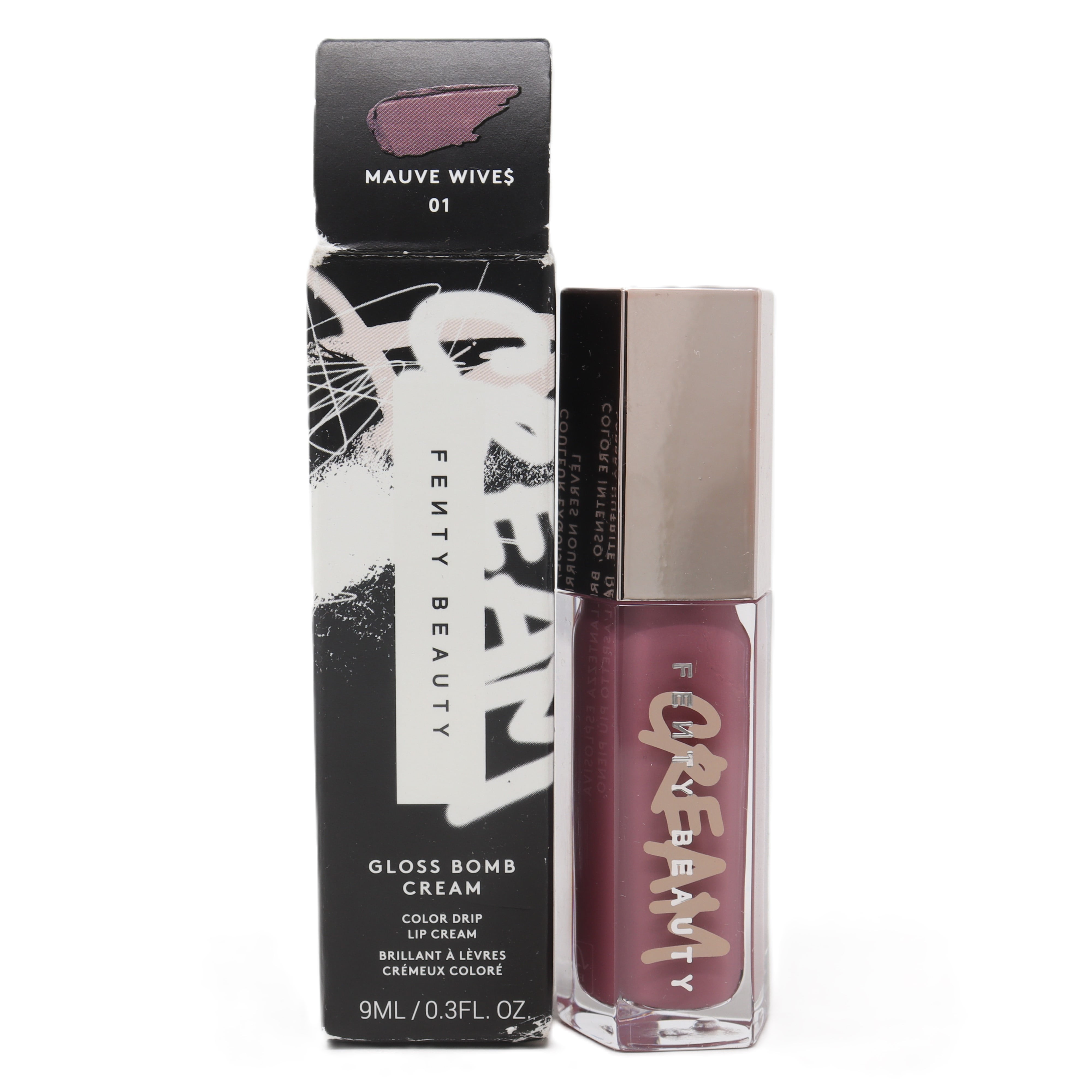 Fenty Beauty Gloss Bomb Cream Color Drip Lip Cream 0.3oz Mauve Wive$ 01 New