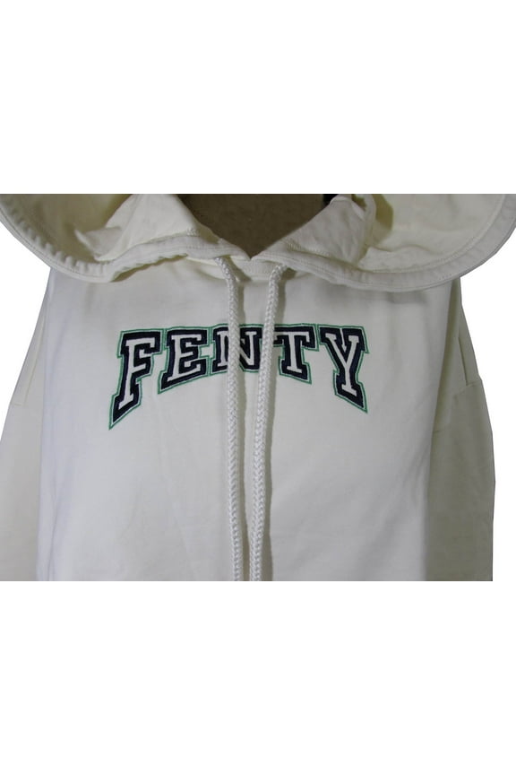 Fenty Puma By Rihanna Hooded Long Sleeve Cropped Sweatshirt, Vanilla Ice, XS