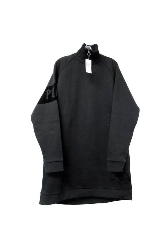 Fenty Puma By Rihanna Women OVERSIZED Neck Zip Pullover Sweater, Cotton Black, M