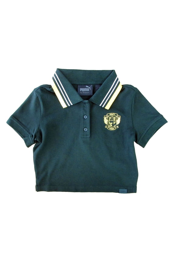 Fenty Puma By Rihanna Womens Fitted Cropped Short Sleeve Polo Shirt, Scarab, XXS