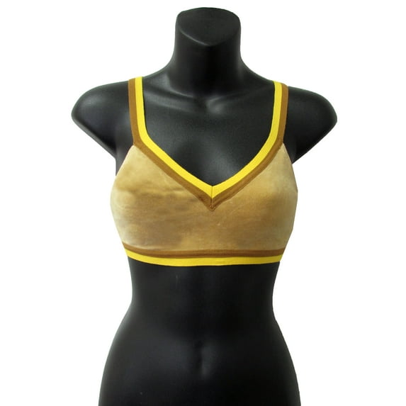 Fenty Puma By Rihanna Womens V-Neck Velour Crop Top, Lark, XXS