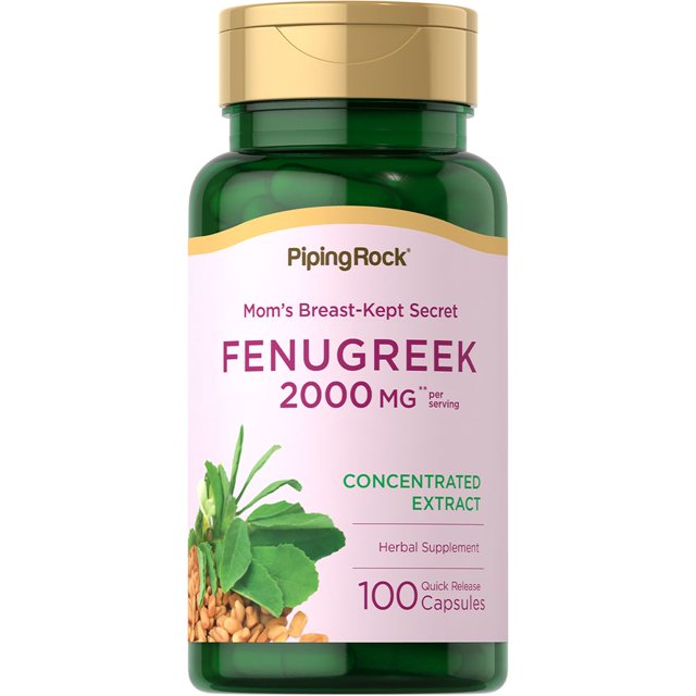 Fenugreek 2000 mg (per serving) 100 Quick Release Capsules NonGMO