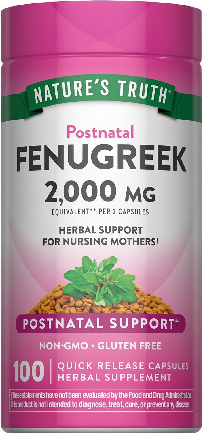 Fenugreek Seed Capsules | 2000mg | 100 Count | For Men and Women | by Nature's Truth