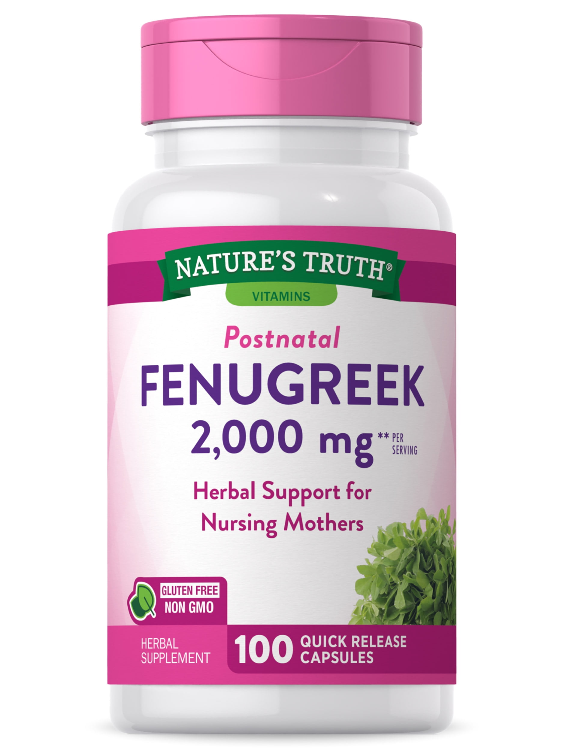 Nature's Truth Fenugreek Seed Pills 2000mg 100 Capsules NonGMO