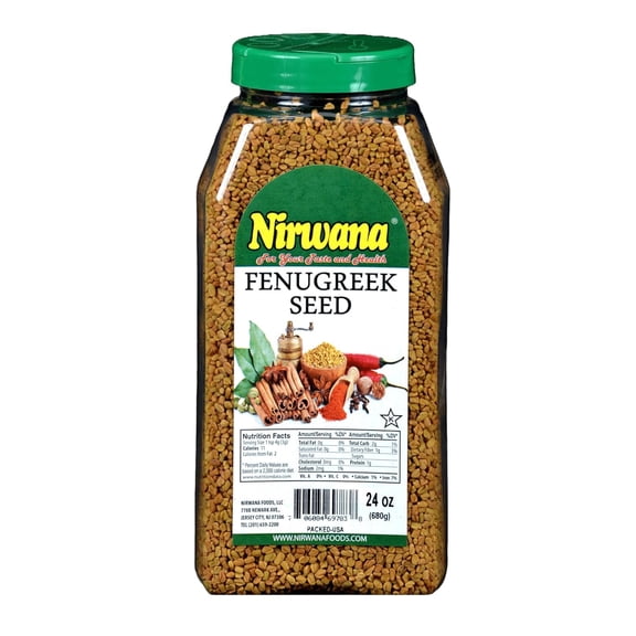 Fenugreek Seeds | Perfect for Cooking, Spice Blends, Herbal Tea, & Wellness Jar by Nirwana - 24 oz