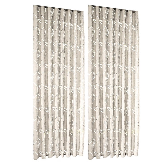 Fenull 2Pc Vine Leaf Window Screen Rod Size,2 Pcs Vines Leaves Tulle Door Window Curtain Drape Panel Sheer Scarf Valances