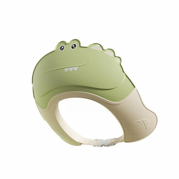 Fenull Baby Shower Cap Green,Cap Shampoo Cap Baby Cartoon Shower Cap Shield Soft Adjustable Visor Bathing Hat with Eye and Ear,Bathroom Products