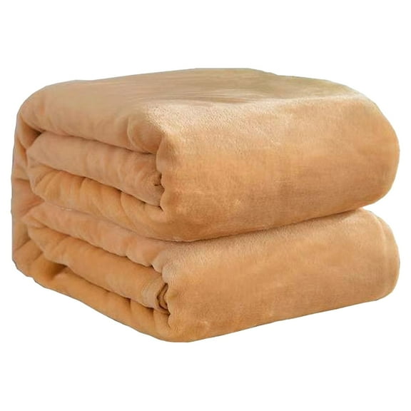Fenull Blanket Khaki B, Blanket Flannel Queen Blanket Luxurious and Comfortable Microfiber Plush Blanket
