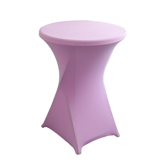 Fenull Cocktail Solid Color Polyester Round Banquet Stretch Table Cover (60×110cm) Violet,Table Cloth