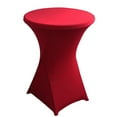 thumbnail image 1 of Fenull Cocktail Solid Color Polyester Round Banquet Stretch Table Cover (60×110cm) Wine Red,Table Cloth, 1 of 6
