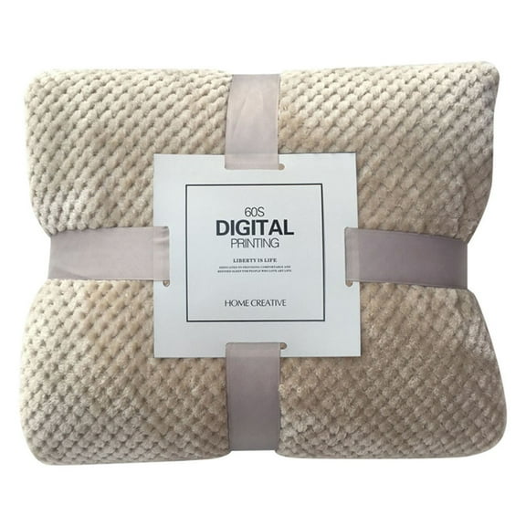 Fenull Cover Blanket Coral Fleece Khaki 45*65cm, Blanket, Soft Warm Plaid Fleece Bed Blanket Large Mesh Flannel Blankets Thick Breathable