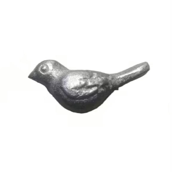 Fenull Exquisite Silver Grey Figurine Detailed Small Bird Sculpture for Desktop Or Shelf Décor