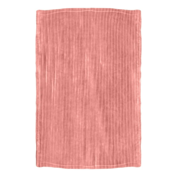 Fenull Flannel Blanket (Striped Coral Pink, 75*120),Blanket Twin Blanket Light Grey Lightweight Blanket for Sofa Couch Bed Camping Travel Cozy Microfiber Blanket