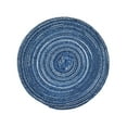 thumbnail image 1 of Fenull Kitchen Mat, 1X Placemat, Home Round Insulation Placemat Pvc Linen Woven Placemat Waterproof Non-Slip Insulation Placemat 30Cm D Blue, 1 of 4