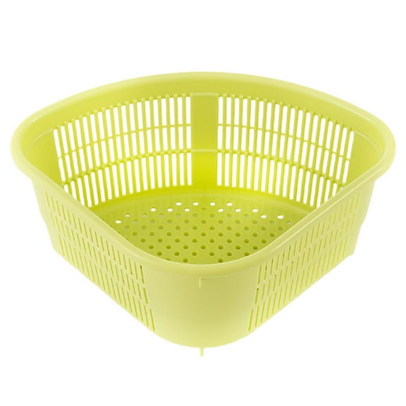 Fenull Kitchen Triangle Drain Basket Green,Drain Shelf Triangular Basket Storage Rack Sucker Sponge Holder for Kitchen Bathroom Support Corner