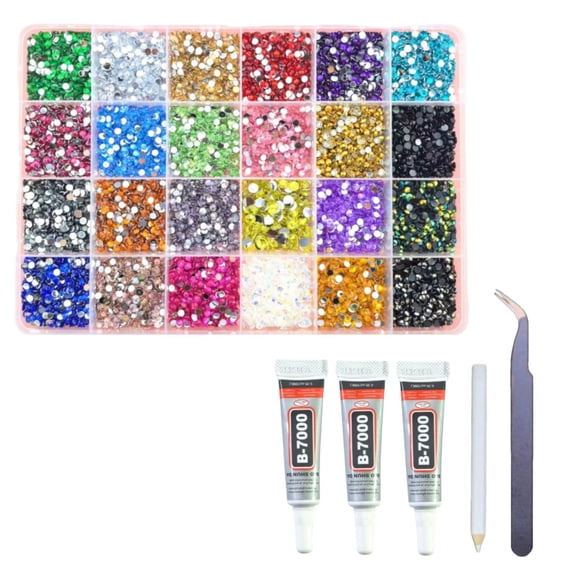 Fenull Resin Jelly Beads Are Dazzling. The 3 Millimeter 2400 Piece Flat Gemstones Are Used for Production Along with 3 Pieces of Glue.