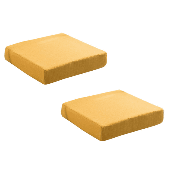 Fenull Square Large Pillows Seating for Adults, Outdoor Chair Cushions Set of Furniture, Waterproof Square Corner Patio Chair Cushions with Ties, Memory Foam Outdoor Seat Cushion 2PC