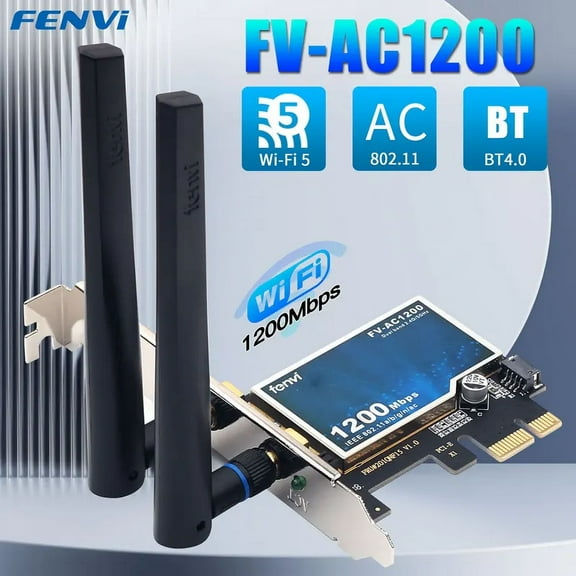 Fenvi AC1200 PCI-E wireless network card adapter dual band 2.4g/5GHz DMC for Bluetooth 4.0 desktop laptop Windows 7/8/10/11