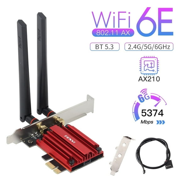 Fenvi PCE-AXE3000 WiFi 6E PCIe 5400M WiFi Card Tri-Band AX210 Network Card Desktop Wireless Adapter