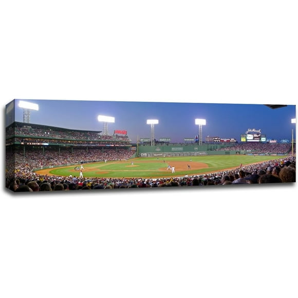 Fenway Park - v. Rangers - Baseball Field - 48x16 Gallery Wrapped Canvas Wall Art