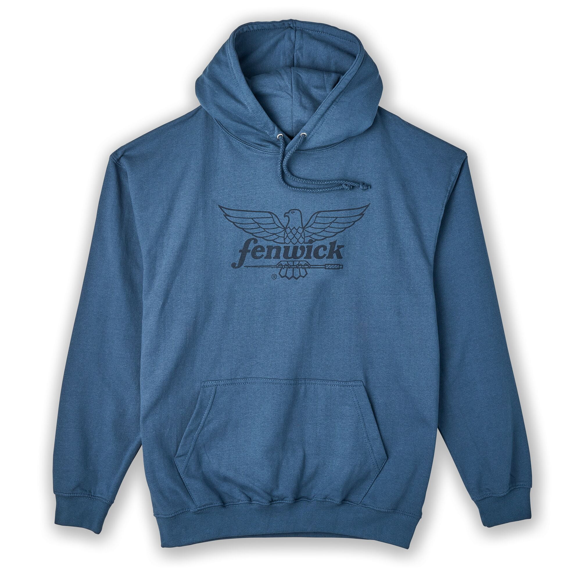 Fenwick Logo Pullover Fleece Hoodie, River, Size M